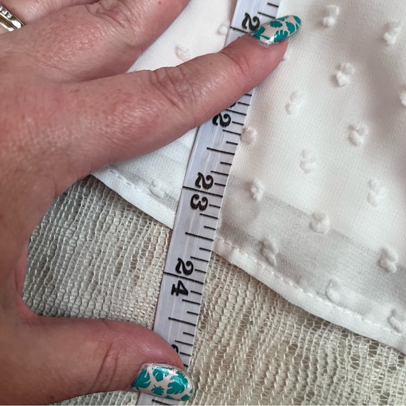 Do+Be lace panel Swiss dot v-neck blouse - Picture 8 of 11